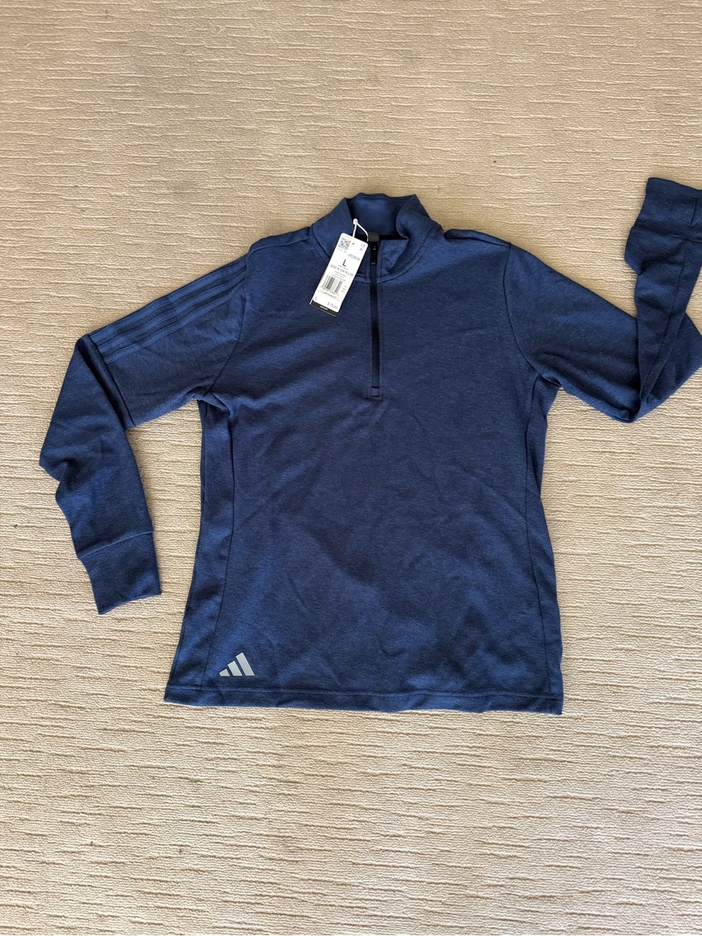 adidas Women's Navy Blue 1/4 zip athletic Pullover